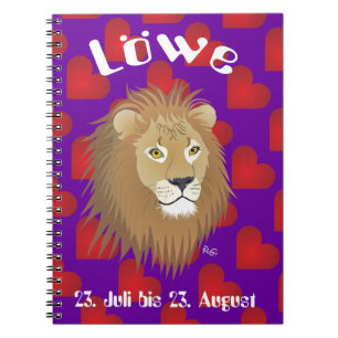 Caderno Espiral Löwe 23. Juli bis 22. August Notizheft