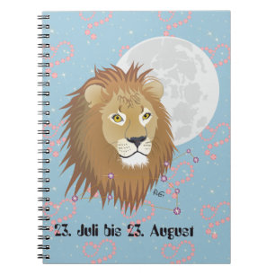 Caderno Espiral Löwe 23. Juli bis 22. August Notizheft