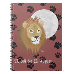 Caderno Espiral Löwe 23. Juli bis 22. August Notizheft