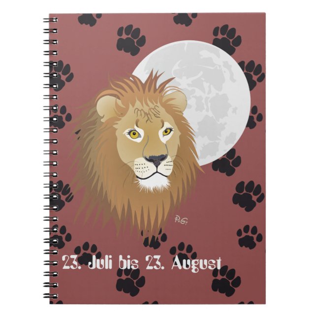 Caderno Espiral Löwe 23. Juli bis 22. August Notizheft (Frente)
