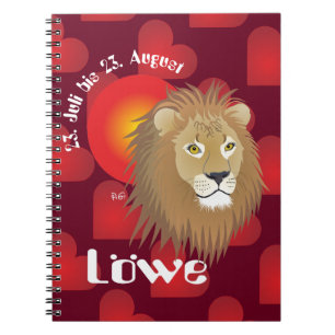 Caderno Espiral Löwe 23. Juli bis 22. August Notizheft