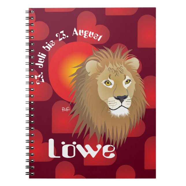 Caderno Espiral Löwe 23. Juli bis 22. August Notizheft (Frente)