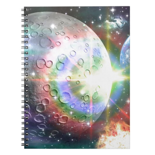 Caderno Espiral lua arco-íris (Frente)