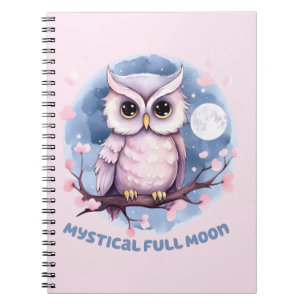 Caderno Espiral Lua cheia mística - Céu noturno púrpura Pastel - C
