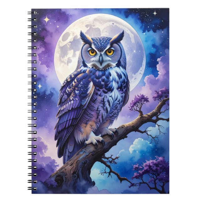 Caderno Espiral Lua Coruja Celestial (Frente)