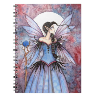 Caderno Espiral Lua da Fantasia de Inverno Arte de Fada