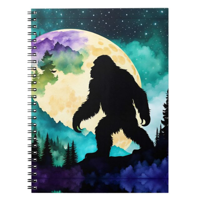 Caderno Espiral Lua de Cheio Sasquatch na Montanha II (Frente)