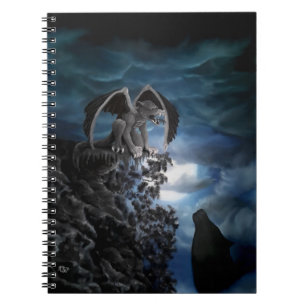 Caderno Espiral Lua de lobo - Lobo com Golem