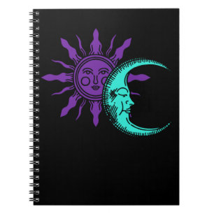 Caderno Espiral Lua Espiritual Crescente Astronomia Sol