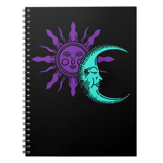 Caderno Espiral Lua Espiritual Crescente Astronomia Sol (Frente)