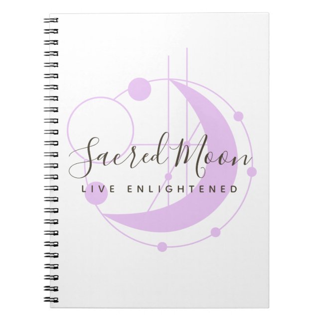 Caderno Espiral Lua Metafísica Mínima Roxa Mínima Personalizada (Frente)