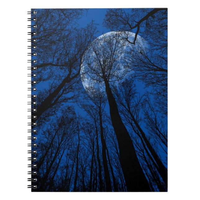 Caderno Espiral Lua no Céu Noturno (Frente)