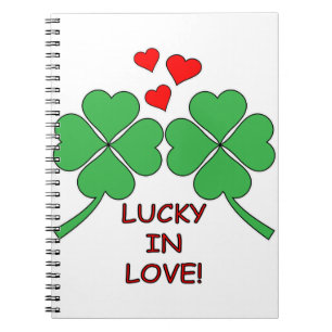 Caderno Espiral Lucky In Love Heart Clover
