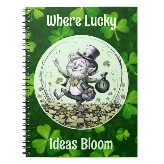 Caderno Espiral Lucky Irish Leprechaun (Frente)