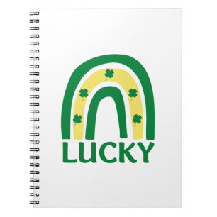 Caderno Espiral Lucky Shamrock Rainbow St Patricks