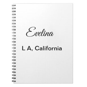 Caderno Espiral Lugar de texto simples e mínimo adicione seu nome
