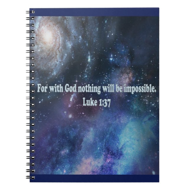Caderno Espiral Luke 1:37 (Frente)