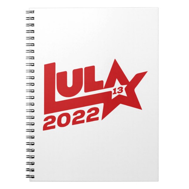 Caderno Espiral Lula 2022 13 PT Presidente Brasil (Frente)