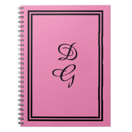 Caderno Espiral "Lulumama" Monograma, Rosa cor-de-rosa