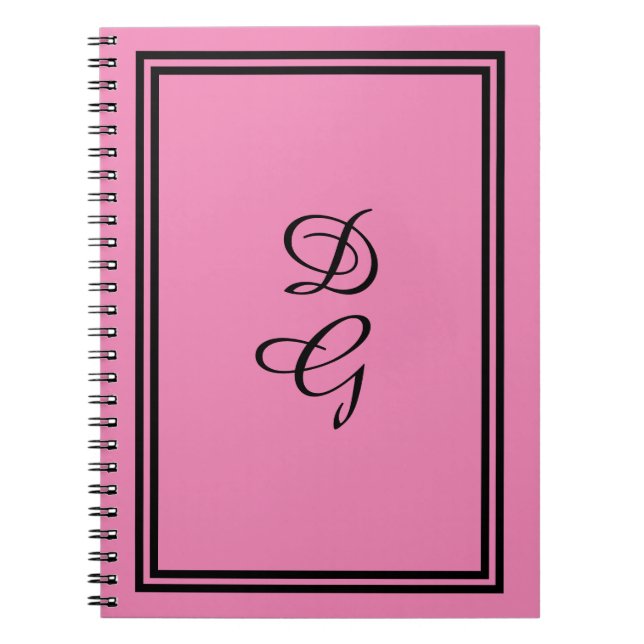 Caderno Espiral "Lulumama" Monograma, Rosa cor-de-rosa (Frente)
