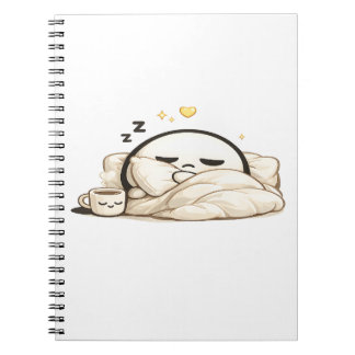 Caderno Espiral Lunio Sonolento Café da Manhã Aconchegante - Fofo