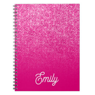 Caderno Espiral Lúpulo de luxo rosa quente e ouro