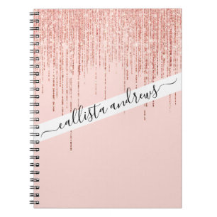 Caderno Espiral Lúpulo Rosa Rosa Rosa Dourada Frente Brilhante Bri