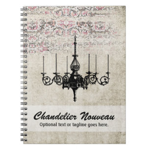Caderno Espiral Lustre Vitoriano Shabby Chic Damask Vintage