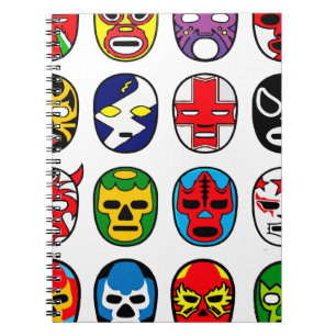 Caderno Espiral Luta do mexicano do lutador da máscara de Lucha