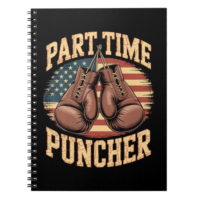 Caderno Espiral Luvas de Boxe Part Time Puncher (Frente)
