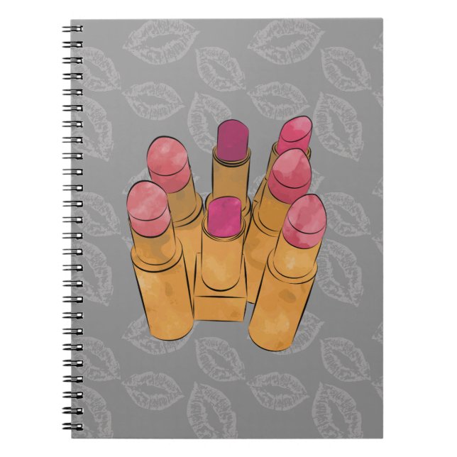 Caderno Espiral Luxe Lipstick Kiss (Frente)