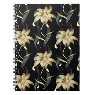 Caderno Espiral Luxo Floral Striped: 3D Vintage.