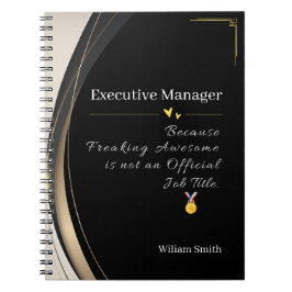 Caderno Espiral Luxo Personalizado Preto e Dourado