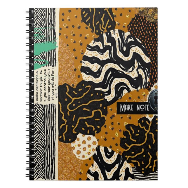 Caderno Espiral Luxo Sofisticado Africano Asiático Caribenho (Frente)