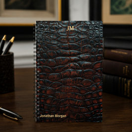 Caderno Espiral Luxury Executive Monogram Premium Leather