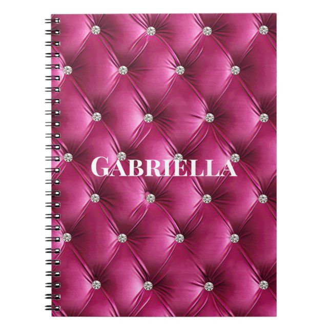 Caderno Espiral Luxury Glam Pink Faux Velvet (Frente)