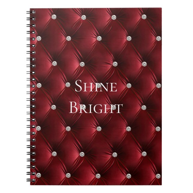 Caderno Espiral Luxury Glam Red Faux Velvet (Frente)