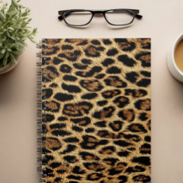 Caderno Espiral Luxury Leopard Skin Elegant Wild Animal Fur Design