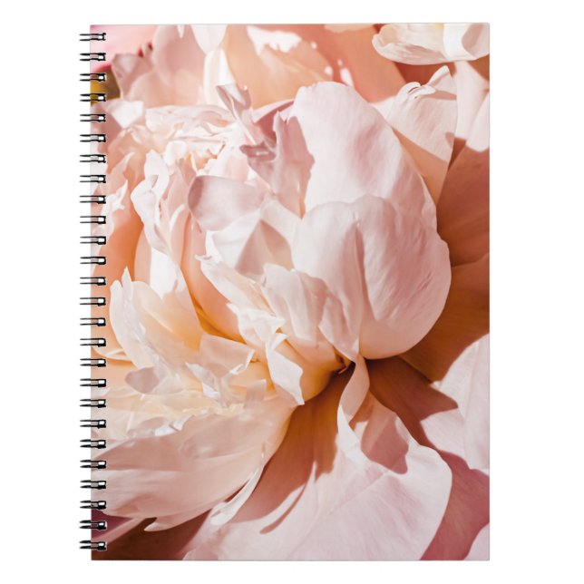 Caderno Espiral Luxury Peony Flowers Fundo Floral (Frente)