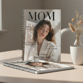 Caderno Espiral Luxury Personalized Photo Mom Magazine Cover