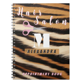 Caderno Espiral Luxury Tiger Skin Faux Fur Hair Salon