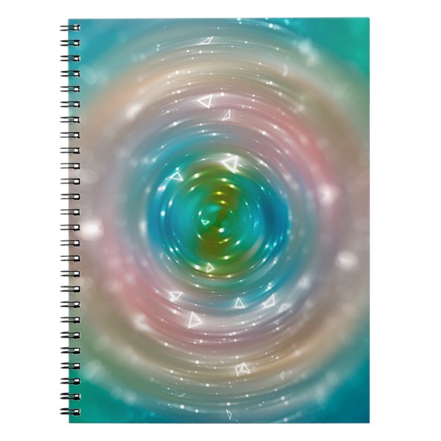 Caderno Espiral Luz Bokeh, luzes de ponto de desfoque cintilante e (Frente)