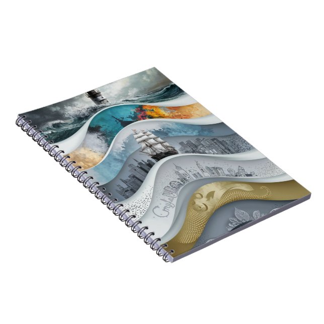 Caderno Espiral Luz de guiamento no farol de tempestade (Lado Direito)