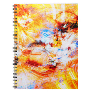 Caderno Espiral Luz do sol. Arte brilhante de multicores abstrato