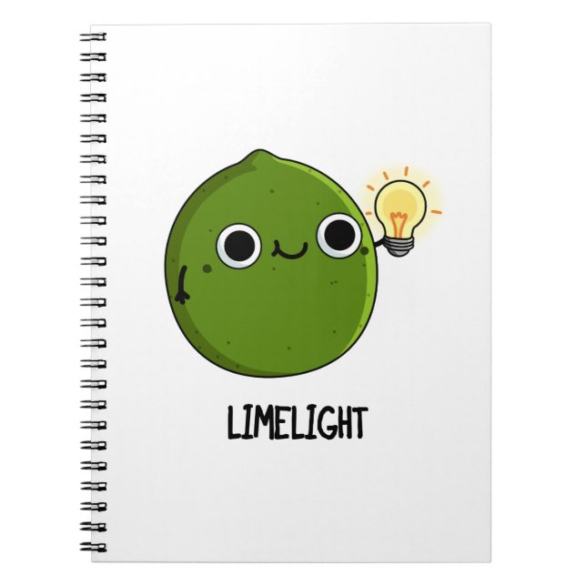 Caderno Espiral Luz Laranja Fruta Engraçada Pun de Lima  (Frente)