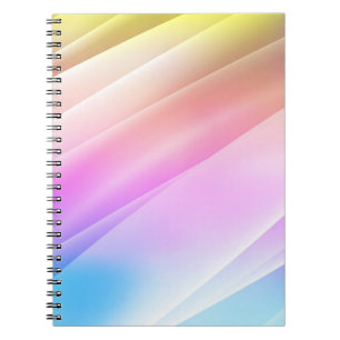 Caderno Espiral Luz Multicolor, capa de arco-íris com linhas longa