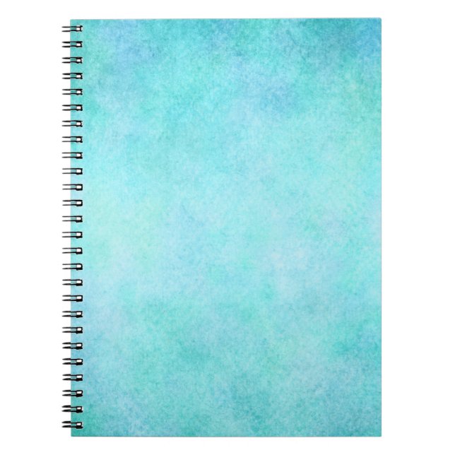 Caderno Espiral Luz - papel azul da aguarela do Aqua da cerceta (Frente)