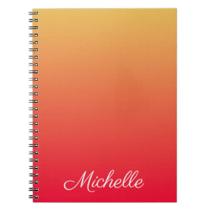 Caderno Espiral Luz vermelha e amarela, chama personalizada
