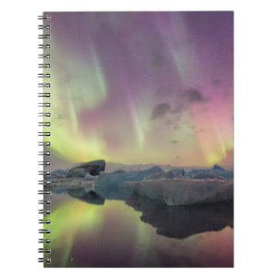 Caderno Espiral Luzes da Aurora se Refletem na Lagoa