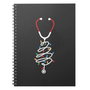 Caderno Espiral Luzes de árvore de Natal de suprimentos médicos de